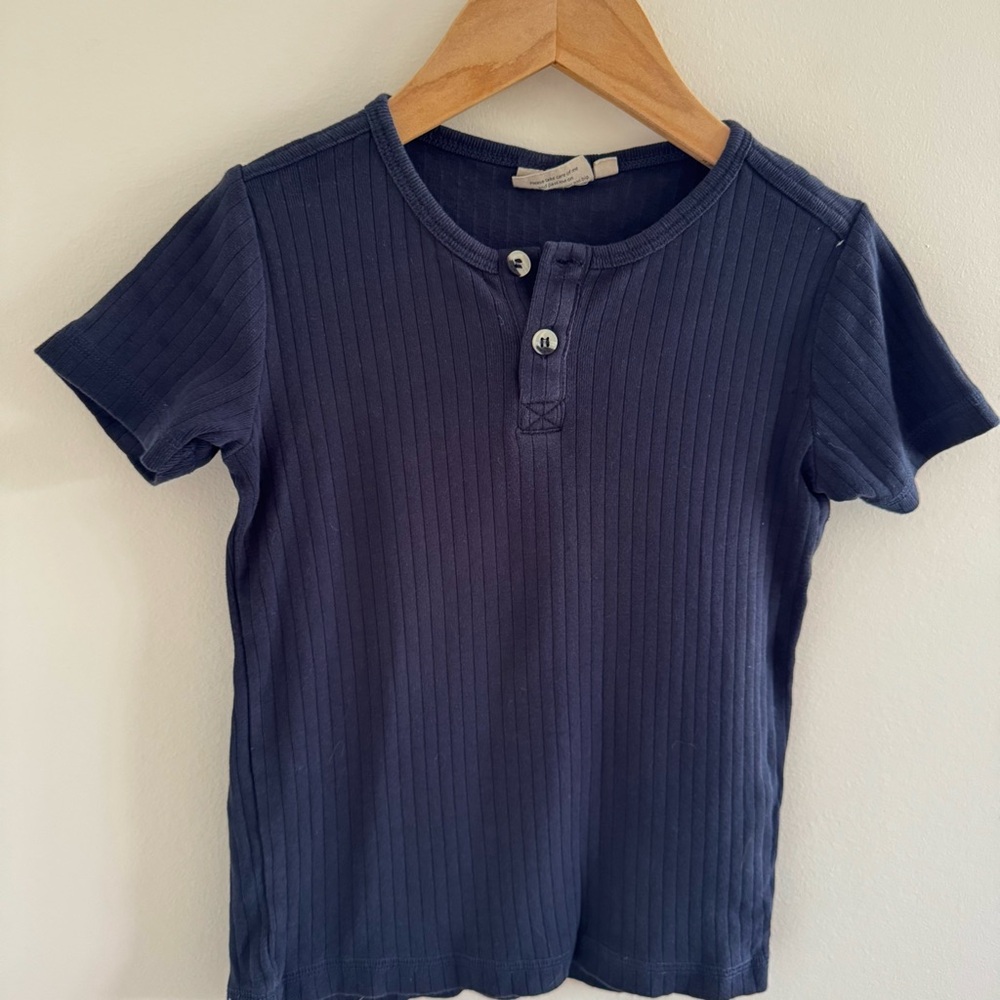 Wheat Clothing  Ribbed Short Sleeve Top